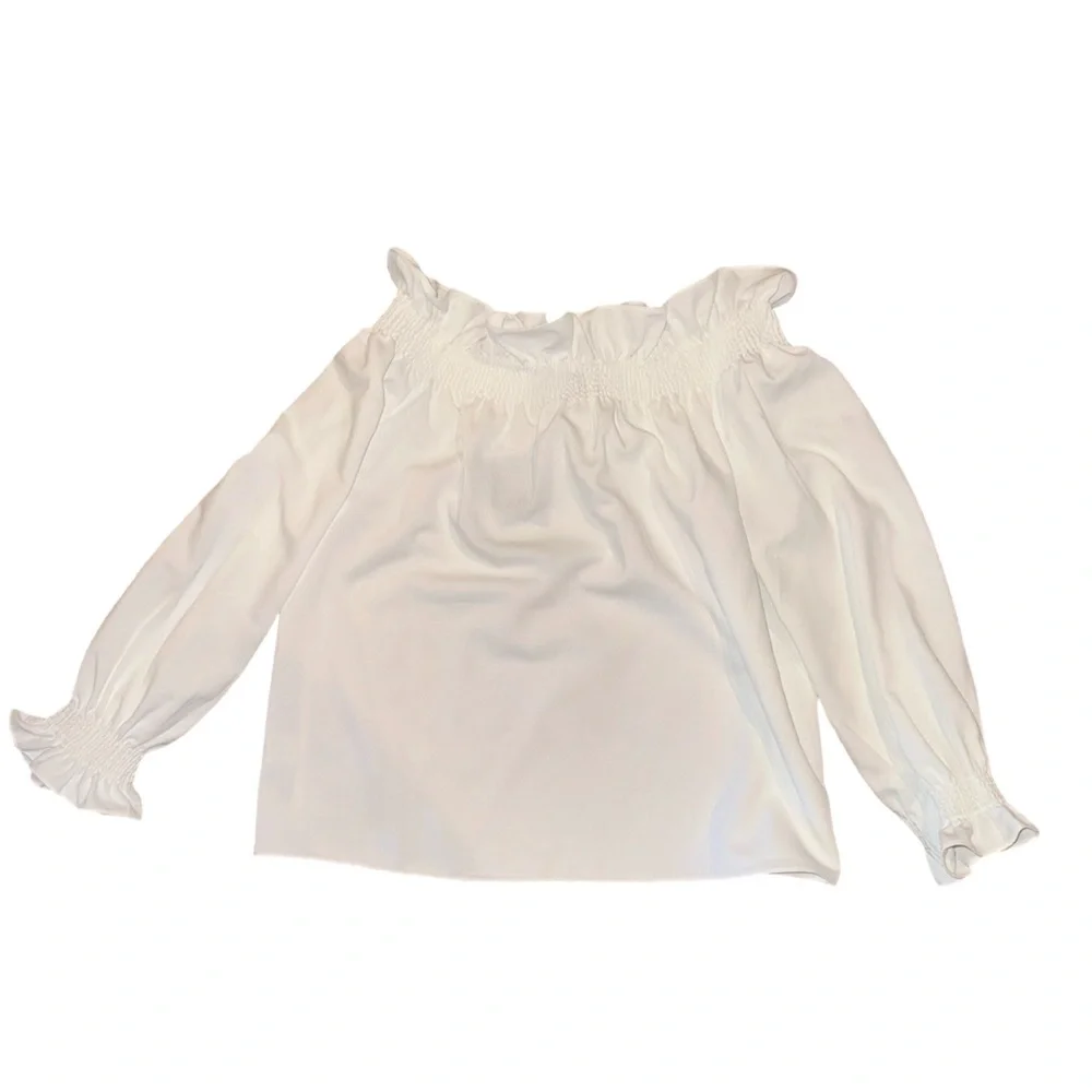 TUCKERNUCK White Off the Shoulder Marguerite Blouse NWT - Picture 8 of 14